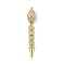 Brass Micro Pave Clear Cubic Zirconia Snap Clasps, Real 18K Gold Plated, 62mm