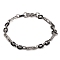201 Stainless Steel Cable Chain Bracelets, with 304 Stainless Steel Clasps, Stainless Steel Color, Black, 8-3/4 inch(22.2cm)