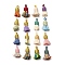 Cotton Tassel Pendants, with Polyester, Mixed Color, 32~37x11~12mm, Hole: 2x4.5mm