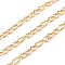 Brass Figaro Chains, with Enamel, Lead Free & Cadmium Free, Long-Lasting Plated, Rack Plating, Soldered, with Spool, Real 18K Gold Plated, Pink, 3mm