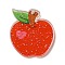 Teachers's Day Acrylic Pendants, Apple, 35.5x31.5x2.5mm, Hole: 1.6mm