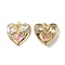 Brass Micro Pave Clear Cubic Zirconia Pendants, with Jump Ring and Glass, Heart Charm, Real 18K Gold Plated, 24.5x25x4mm, Hole: 3.4mm