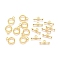 Alloy Toggle Clasps, Ring, Golden, Ring: 13x10x1.5mm, Hole: 1.6mm, Bar: 14x5.5x1.5mm, Hole: 1.8mm
