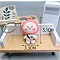PVC Plastic Keychain, Cartoon Cat, Salmon, 5.1x3.3cm