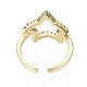 Brass Micro Pave Cubic Zirconia Cuff Rings RJEW-S044-103-NF-4