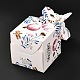 クリスマステーマ紙折りギフトボックス  リボン付き  プレゼント用キャンディークッキーラッピング  ホワイト  ジンジャーブレッドマン模様  8.8x8.8x18cm CON-G012-03A-5