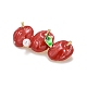 Spilla natalizia in smalto mela con perla in resina JEWB-A004-30G-2