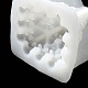 Diy 3d ハロウィンスカルピラミッドキャンドル食品グレードのシリコーン金型  香りのよいキャンドル作りに  ホワイト  9x9x8cm  内径：7.25x7x6.45のCM SIMO-B007-01-4