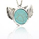Alliage turquoise synthétique pendentifs hibou TIBE-M001-87-2