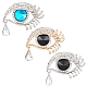 Ahademaker 3 pièces 3 couleurs cristal strass oeil de ra/re épingle de sûreté broche avec perles de verre JEWB-GA0001-09-3