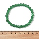 Pulseras elásticas de cuentas de jade natural de Malasia (teñidas)&nbsp;BJEW-K212-A-013-4