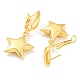 Rack Plating Brass Star Dangle Hoop Earrings EJEW-A028-38G-2