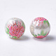 Printed & Spray Painted Imitation Pearl Glass Beads GLAA-S047-06A-10-2