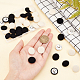 PandaHall 40pcs Fabric Covered Buttons White Black Round Buttons 20mm Crafts Button Cotton Coverd Aluminium Button Cloth Flatback Embellishments for Cotton-padded Clothes Coat Down Jacket DIY-PH0008-67-3