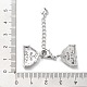 Brass Micro Pave Cubic Zirconia Chain Extender with Glass KK-G474-10P-02-4