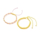 2шт 2 цвета персикового плетеного шнура браслет BJEW-JB07610-01-1