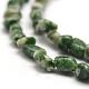 Fili di perle di diaspro spot verde naturale G-F465-37-3