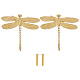 Gorgecraft 2 pz manopole a forma di libellula in ottone dorato maniglia animale creativo manopola a forma di libellula manopole per cassetti per mobili a foro singolo per maniglie di comò armadi e cassetti hardware FIND-WH0144-07-1