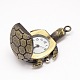El reloj de cuarzo de la aleación de la tortuga 3d de la vendimia cuelga los colgantes para la fabricación del collar del reloj de bolsillo WACH-M109-16-2