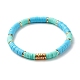 Ensembles de bracelets extensibles de perles heishi en pierre ronde et en argile polymère BJEW-JB07436-2
