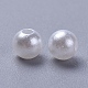 Bianco imitazione grosso allentati acrilici rotondi perline spacer perle per gioielli bambini X-PACR-5D-1-3