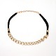 Golden Tone Aluminum Enamel Twisted Chain Necklaces NJEW-J023-16-2