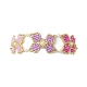 Bracelet fleur en perles de rocailles de verre avec perle coquillage ronde BJEW-MZ00007-4