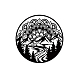 鉄の壁の芸術の装飾  フロントポーチ用  リビングルーム  キッチン  曼荼羅の花と山のフラットラウンド  電気泳動黒  300x300x1mm HJEW-WH0067-027-1