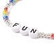 4 pièces 4 mots de style fun acrylique et perles de verre bracelets extensibles ensemble pour les femmes BJEW-JB08619-5