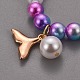 Plastic Imitation Pearl Stretch Bracelets and Necklace Jewelry Sets X-SJEW-JS01053-02-9