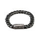 304 Stainless Steel Curb Chain Bracelet with Magnetic Clasp for Men Women BJEW-E009-13AS-3