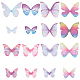 SUNNYCLUE 1 Box 160Pcs 16 Styles Fabric Butterfly Wing Charms Purple Butterfly Organza Dragonfly Wing 3D Polyester Butterflies Wings for jewellery Making Charms Wedding Ornament Appliques DIY Crafting DIY-SC0019-39-1