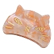 猫セルロースアセテート（樹脂）爪ヘアクリップ  女性と女の子のために  オレンジ  44x69mm ANIM-PW0002-09F-1