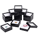 アクリルジュエリーボックス  スポンジで  正方形  ブラック  5.05x5.05x2cm OBOX-WH0004-05B-1