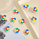 Chgcraft 10 個パズル模様シリコーンビーズ diy ネックレスブレスレットキーホルダー作り手作り工芸品  カラフル SIL-CA0001-72-5