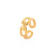 Ионное покрытие (ip) 304 полое открытое манжетное кольцо из нержавеющей стали для женщин RJEW-S405-223G-3