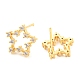 Rack Plating Brass Cubic Zirconia Star Stud Earrings EJEW-K245-46G-2