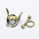 Brass Toggle Clasps KK-P130-074AB-NR-2