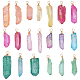 20 pendentif en cristal de quartz naturel galvanisé. PALLOY-AB00141-1