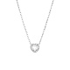 White Cubic Zirconia Heart Pendant Necklace with Stainless Steel Chains OQ9710-5-1