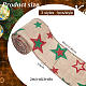 FINGERINSPIRE 6M 3 Roll Christmas Wired Ribbon Burlap Ribbon Total 60mm Jute Ribbon Dark Khaki Printed Lace Star/Christmas Tree/Christmas Sock Pattern Wired Edge Ribbon for Garment Accessories OCOR-FG0001-63-2