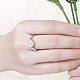 女性のための優雅なスズ合金猫の目の指輪  プラチナ  サイズ6  16.5mm RJEW-BB10554-6B-5