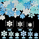 Olycraft 180 個樹脂雪片デコレーション雪片オーナメント小さな樹脂雪片クリスマススノーフレーククラフト装飾冬 DIY 工芸品ツリーホームパーティーウィンドウ装飾 (グリーン)  ブルー  晴れ） RESI-OC0001-43-2