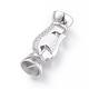Platinum Plated 925 Sterling Silver Rhinestone Watch Band Clasps STER-N014-13-4