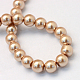 Backen gemalt pearlized Glasperlen runden Perle Stränge HY-Q003-12mm-11-4