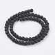 Synthétiques pierre noire brins de perles G-G508-7-2