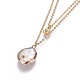 Collares escalonados de perlas keshi de perlas barrocas naturales chapadas NJEW-JN02323-3
