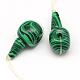 Synthetic Malachite Gemstone 3-Hole Guru Beads for Buddhist Jewelry Making G-R290-01C-1
