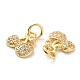 Brass Micro Pave Cubic Zirconia Charms ZIRC-A023-02LG-3