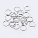 925 anillos redondos de plata de primera ley con baño de rodio STER-F036-03P-0.9x6-1
